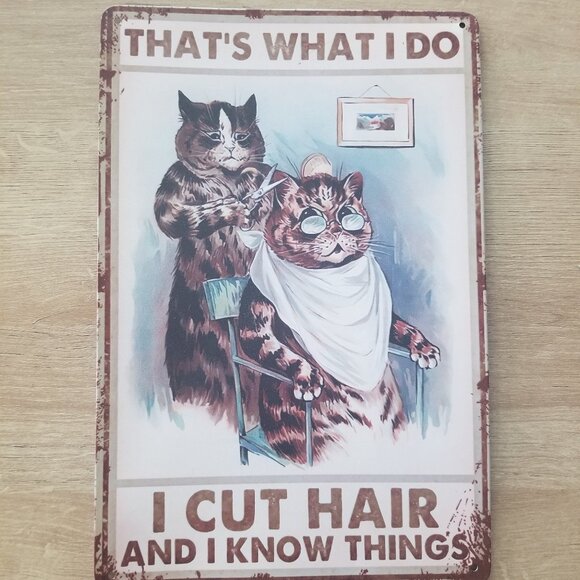 Other - Hair Salon Stylist Cat Metal Sign